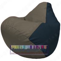 Бескаркасное кресло мешок Груша Г2.3-1715 (серый, синий)
